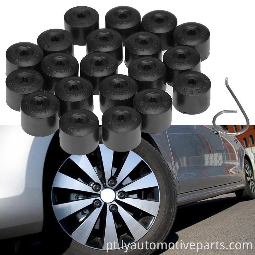 20pcs Universal 17mm Chapes de roda com ferramentas de remoção para roda VW